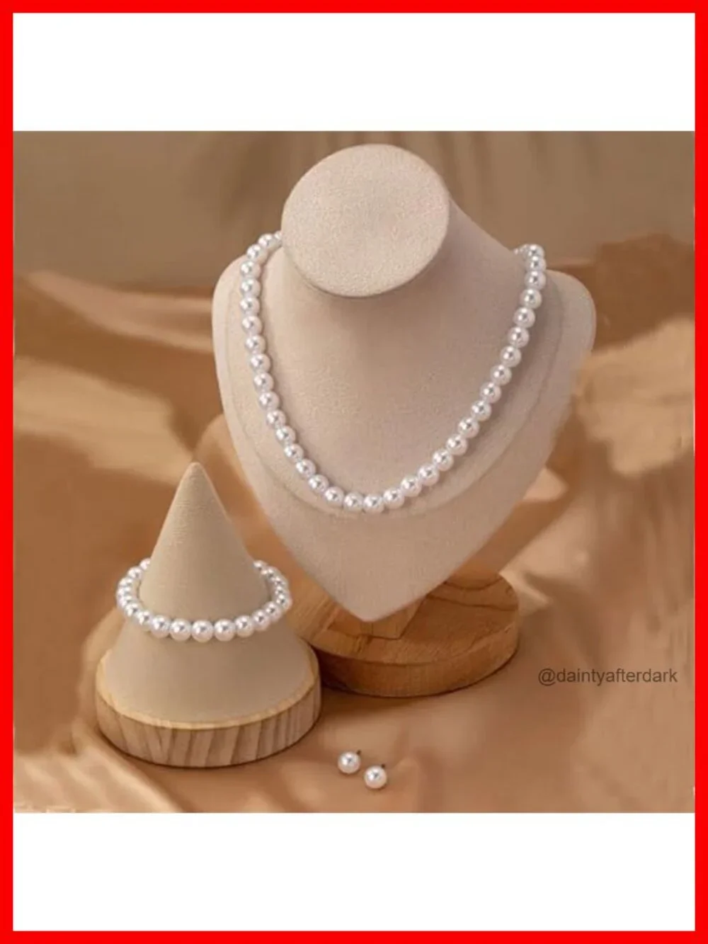 Pearl Necklace Set, Shell Pearl Necklace Earring Bracelet Set for Women